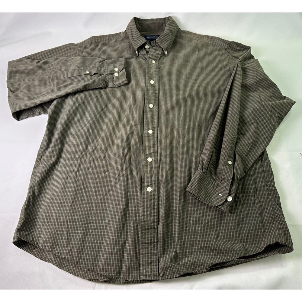 Brooks Brothers Mens Long Sleeve Button Down Check Plaid Shirt Made in Hong Kong